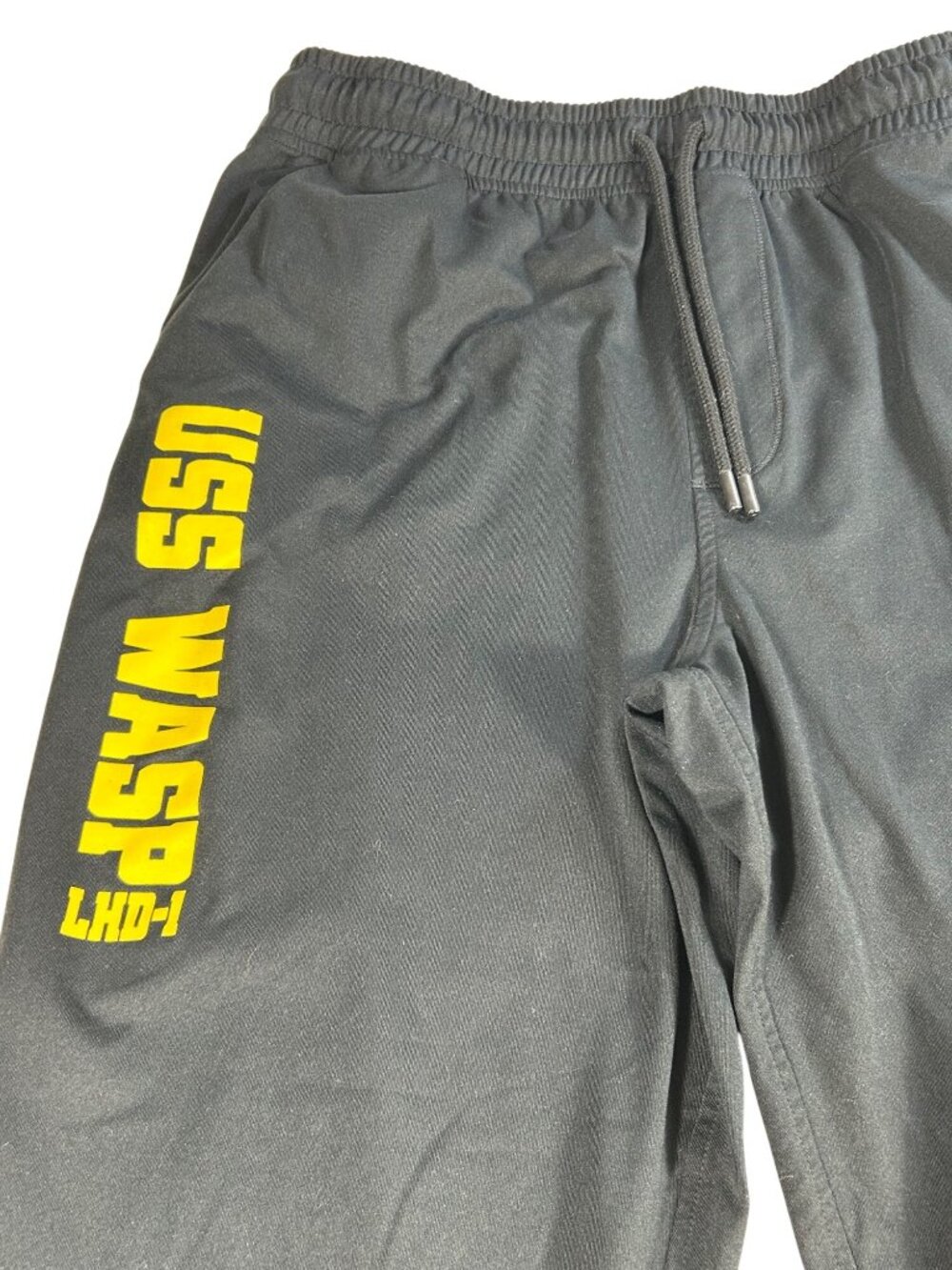 USS Wasp LHD-1 Sport-Tek Black Joggers Men's XL Elastic Drawstring Pockets NAVY